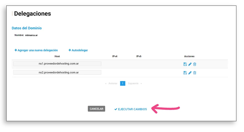 Paso 6: Guardar el primer DNS